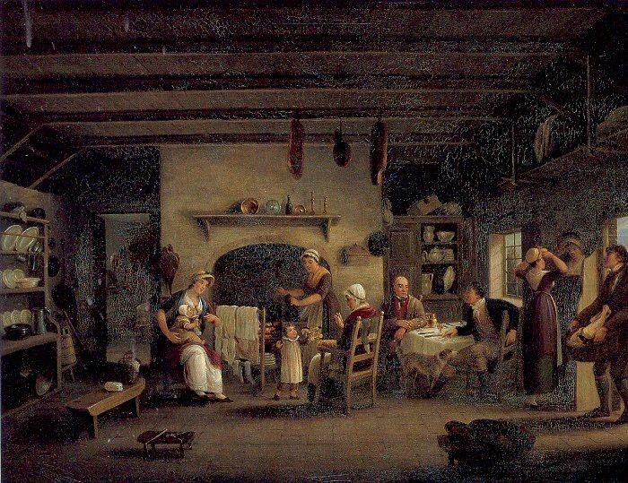 Mulvany, John George Cottage Interior Sweden oil painting art